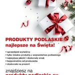 Plakat zachęcający do zakupu produktów z bazy produkty.podlaskie.eu na okoliczność Świąt